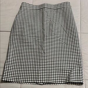 J. Crew Black and White Knee-Length Pencil Skirt Size 2